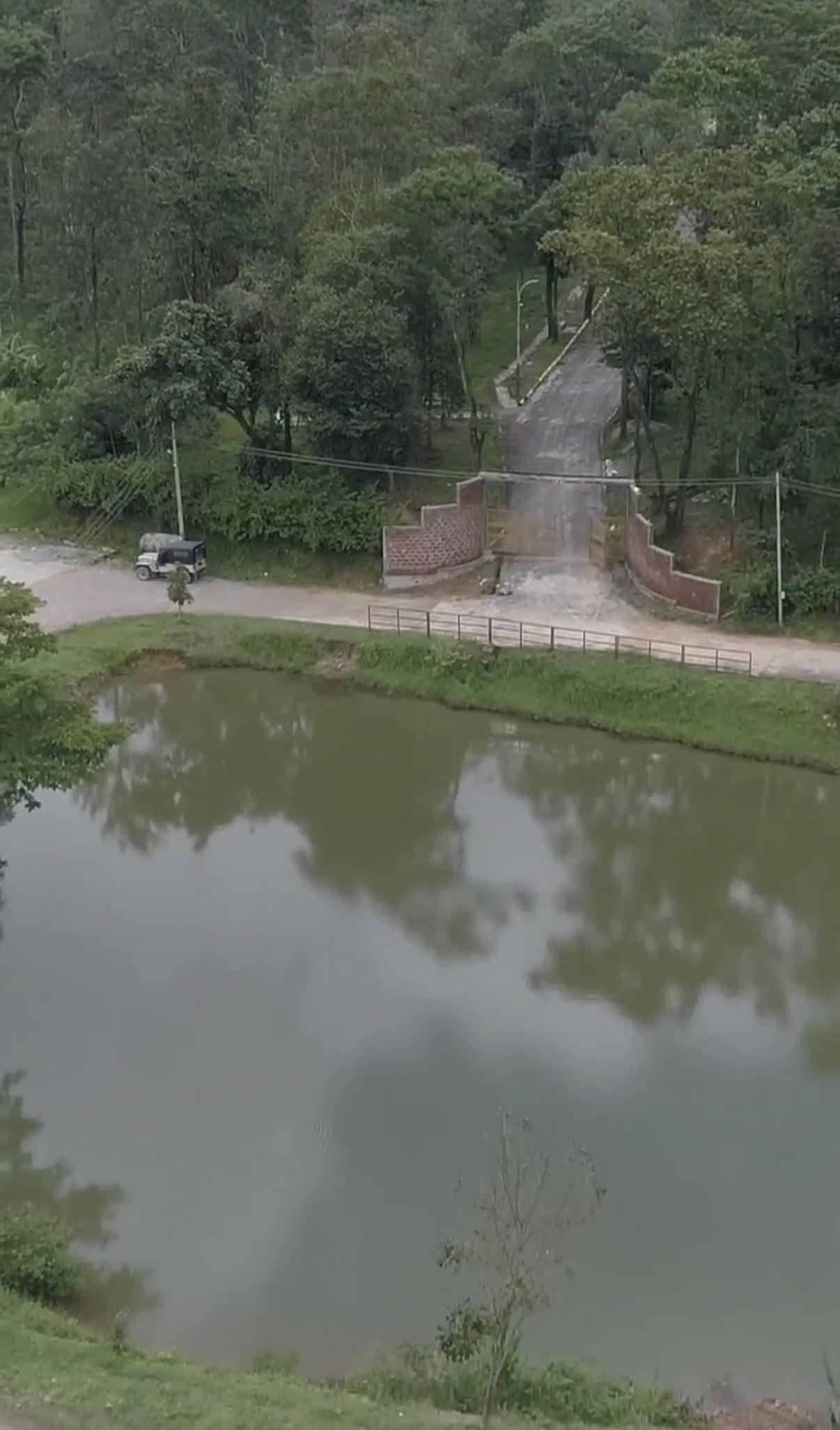 Actual Sakleshpur estate entrance and waterbody